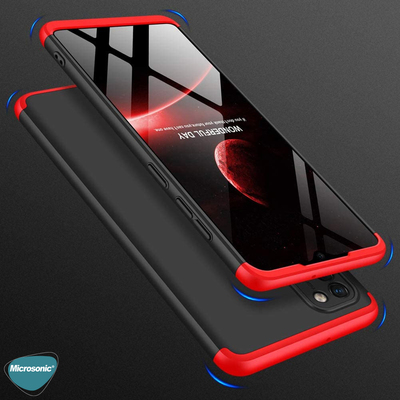 Microsonic Samsung Galaxy A31 Kılıf Double Dip 360 Protective AYS Kırmızı