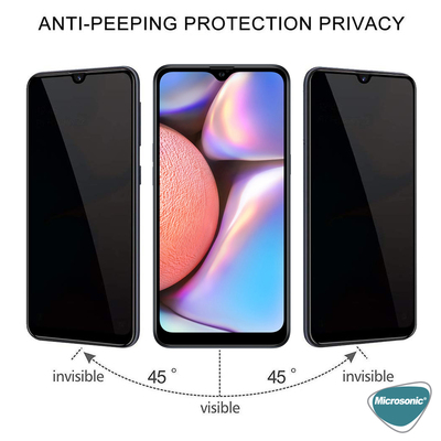 Microsonic Samsung Galaxy A31 Invisible Privacy Kavisli Ekran Koruyucu Siyah
