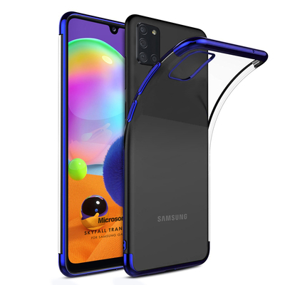 Microsonic Samsung Galaxy A31 Kılıf Skyfall Transparent Clear Mavi