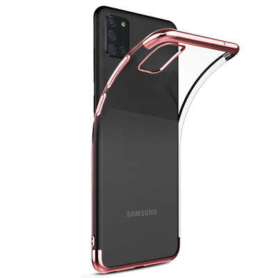 Microsonic Samsung Galaxy A31 Kılıf Skyfall Transparent Clear Rose Gold