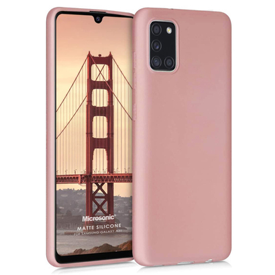 Microsonic Samsung Galaxy A31 Kılıf Matte Silicone Rose Gold