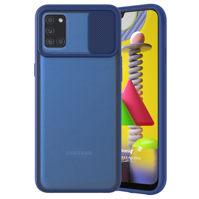 Microsonic Samsung Galaxy A31 Kılıf Slide Camera Lens Protection Lacivert