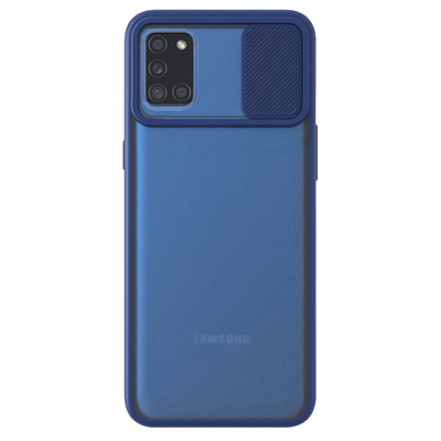 Microsonic Samsung Galaxy A31 Kılıf Slide Camera Lens Protection Lacivert