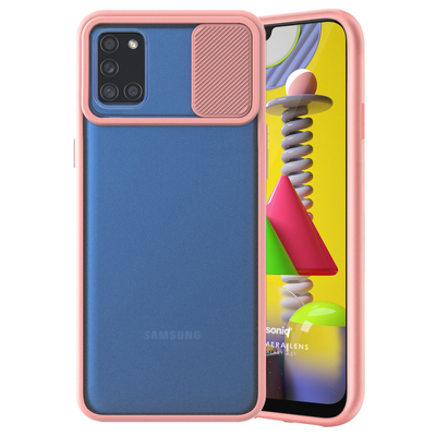 Microsonic Samsung Galaxy A31 Kılıf Slide Camera Lens Protection Pembe