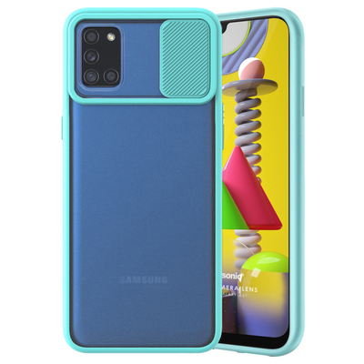 Microsonic Samsung Galaxy A31 Kılıf Slide Camera Lens Protection Turkuaz