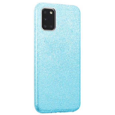 Microsonic Samsung Galaxy A31 Kılıf Sparkle Shiny Mavi