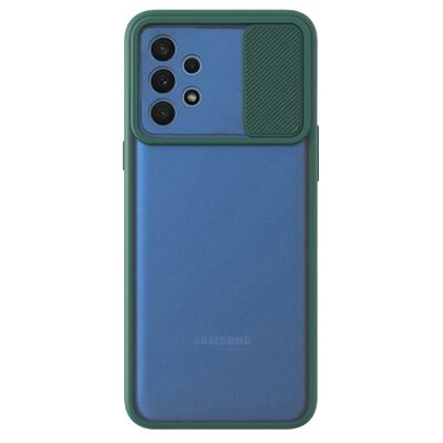 Microsonic Samsung Galaxy A32 4G Kılıf Slide Camera Lens Protection Koyu Yeşil
