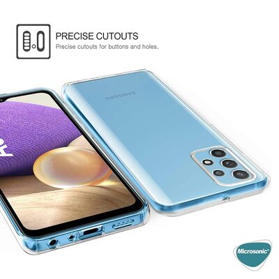 Microsonic Samsung Galaxy A32 4G Kılıf Komple Gövde Koruyucu Silikon Şeffaf