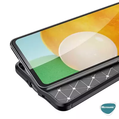 Microsonic Samsung Galaxy A33 5G Kılıf Deri Dokulu Silikon Lacivert