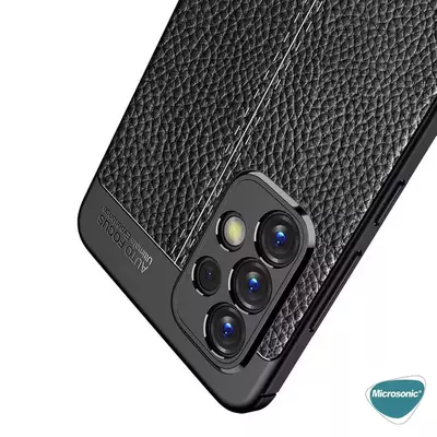 Microsonic Samsung Galaxy A33 5G Kılıf Deri Dokulu Silikon Siyah