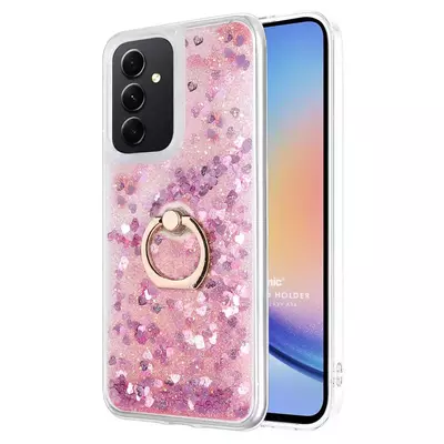 Microsonic Samsung Galaxy A34 Kılıf Glitter Liquid Holder Pembe