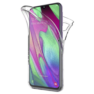 Microsonic Samsung Galaxy A40 Kılıf Komple Gövde Koruyucu Silikon Şeffaf