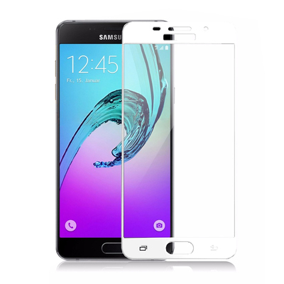 Microsonic Samsung Galaxy A5 2016 Kavisli Temperli Cam Ekran Koruyucu Film Beyaz