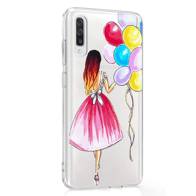 Microsonic Samsung Galaxy A50 Desenli Kılıf Balonlu Kız