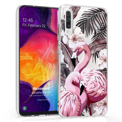 Microsonic Samsung Galaxy A50 Desenli Kılıf Flamingo