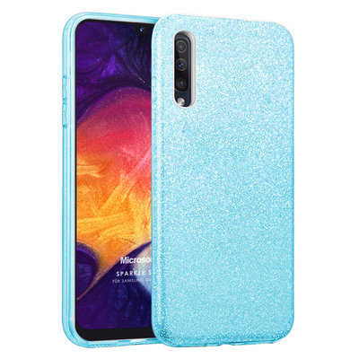 Microsonic Samsung Galaxy A50 Kılıf Sparkle Shiny Mavi