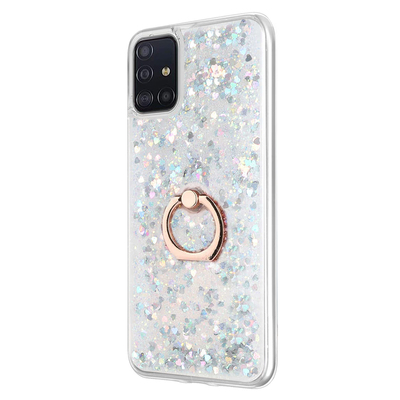 Microsonic Samsung Galaxy A51 Kılıf Glitter Liquid Holder Gümüş