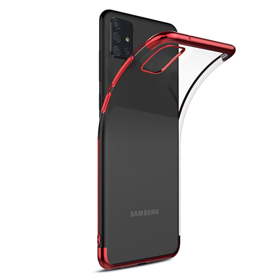 Microsonic Samsung Galaxy A51 Kılıf Skyfall Transparent Clear Kırmızı
