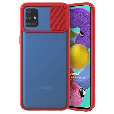 Microsonic Samsung Galaxy A51 Kılıf Slide Camera Lens Protection Kırmızı