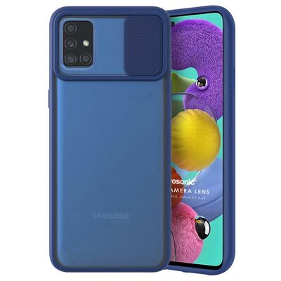 Microsonic Samsung Galaxy A51 Kılıf Slide Camera Lens Protection Lacivert