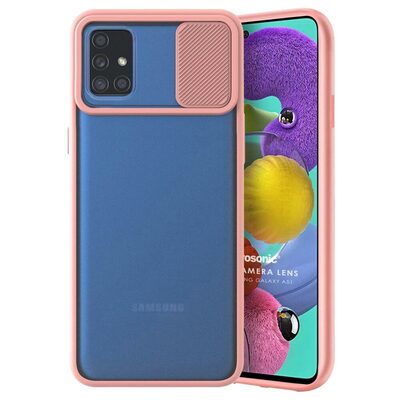 Microsonic Samsung Galaxy A51 Kılıf Slide Camera Lens Protection Rose Gold