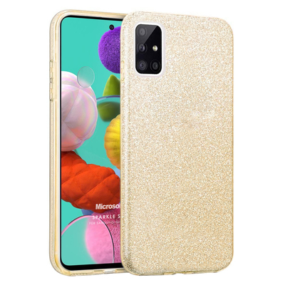 Microsonic Samsung Galaxy A51 Kılıf Sparkle Shiny Gold