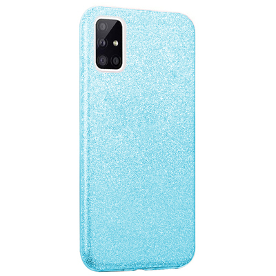 Microsonic Samsung Galaxy A51 Kılıf Sparkle Shiny Mavi