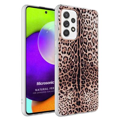 Microsonic Samsung Galaxy A52 Natural Feel Desenli Kılıf Leopard