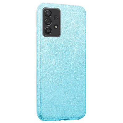 Microsonic Samsung Galaxy A52 Kılıf Sparkle Shiny Mavi