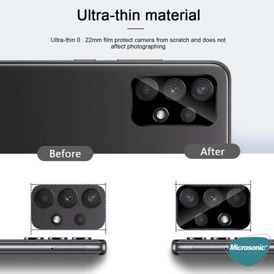 Microsonic Samsung Galaxy A52 V2 Kamera Lens Koruyucu Siyah