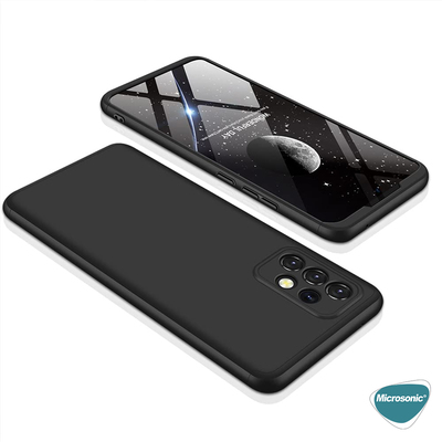 Microsonic Samsung Galaxy A52s Kılıf Double Dip 360 Protective AYS Siyah Gri