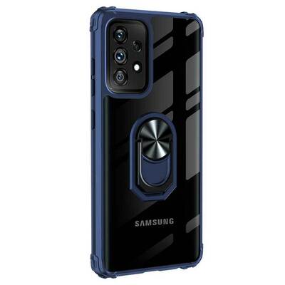 Microsonic Samsung Galaxy A52s Kılıf Grande Clear Ring Holder Lacivert