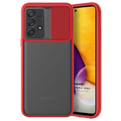 Microsonic Samsung Galaxy A52s Kılıf Slide Camera Lens Protection Kırmızı