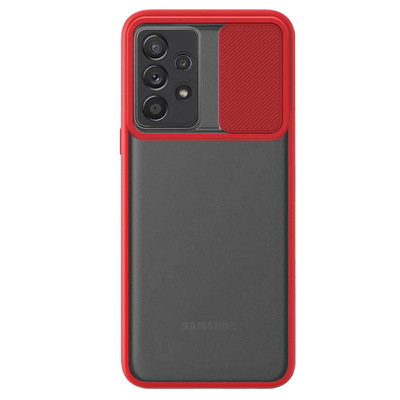 Microsonic Samsung Galaxy A52s Kılıf Slide Camera Lens Protection Kırmızı