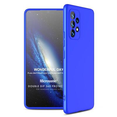 Microsonic Samsung Galaxy A53 5G Kılıf Double Dip 360 Protective AYS Mavi