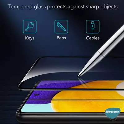 Microsonic Samsung Galaxy A54 Kavisli Temperli Cam Ekran Koruyucu Film Siyah