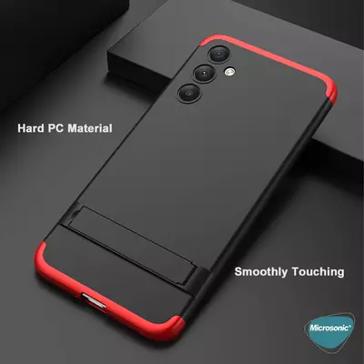 Microsonic Samsung Galaxy A54 Kılıf Double Dip 360 Protective Siyah Kırmızı