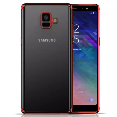 Microsonic Samsung Galaxy A6 2018 Kılıf Skyfall Transparent Clear Kırmızı