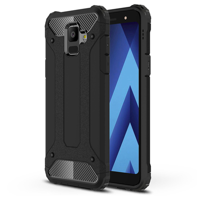 Microsonic Samsung Galaxy A6 2018 Kılıf Rugged Armor Siyah