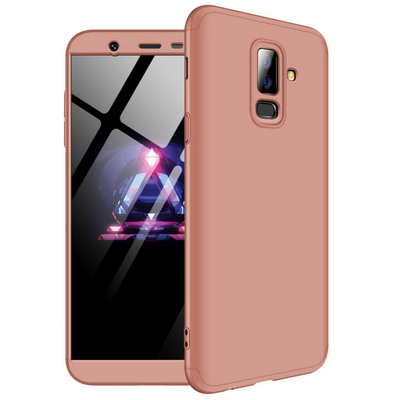 Microsonic Samsung Galaxy A6 Plus 2018 Kılıf Double Dip 360 Protective AYS Rose Gold