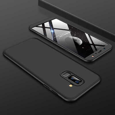 Microsonic Samsung Galaxy A6 Plus 2018 Kılıf Double Dip 360 Protective AYS Siyah