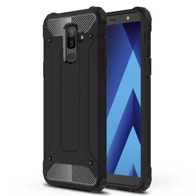 Microsonic Samsung Galaxy A6 Plus 2018 Kılıf Rugged Armor Siyah