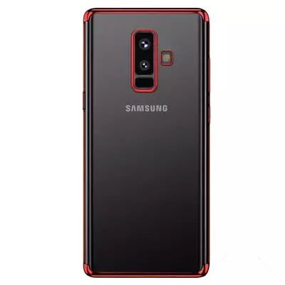 Microsonic Samsung Galaxy A6 Plus 2018 Kılıf Skyfall Transparent Clear Kırmızı