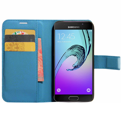 Microsonic Samsung Galaxy A7 2016 Cüzdanlı Deri Kılıf Turkuaz