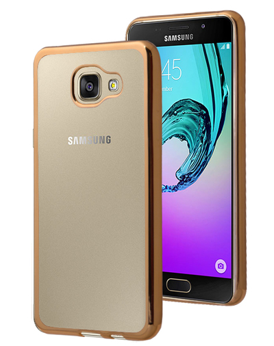 Microsonic Samsung Galaxy A7 2016 Kılıf Skyfall Transparent Clear Gold