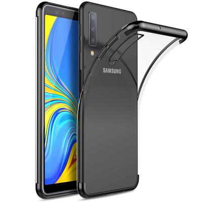 Microsonic Samsung Galaxy A7 2018 Kılıf Skyfall Transparent Clear Siyah