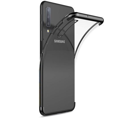 Microsonic Samsung Galaxy A7 2018 Kılıf Skyfall Transparent Clear Siyah