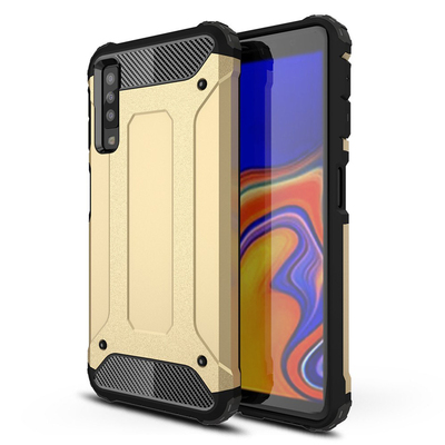 Microsonic Samsung Galaxy A7 2018 Kılıf Rugged Armor Gold