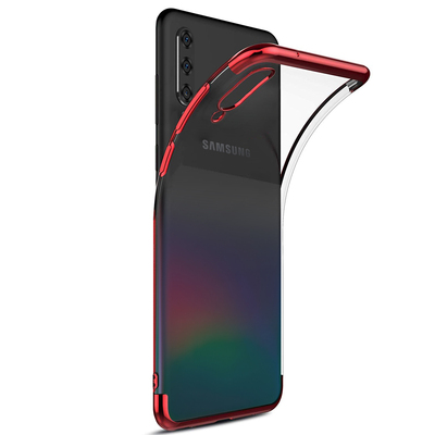 Microsonic Samsung Galaxy A70 Kılıf Skyfall Transparent Clear Kırmızı