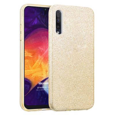 Microsonic Samsung Galaxy A70 Kılıf Sparkle Shiny Gold